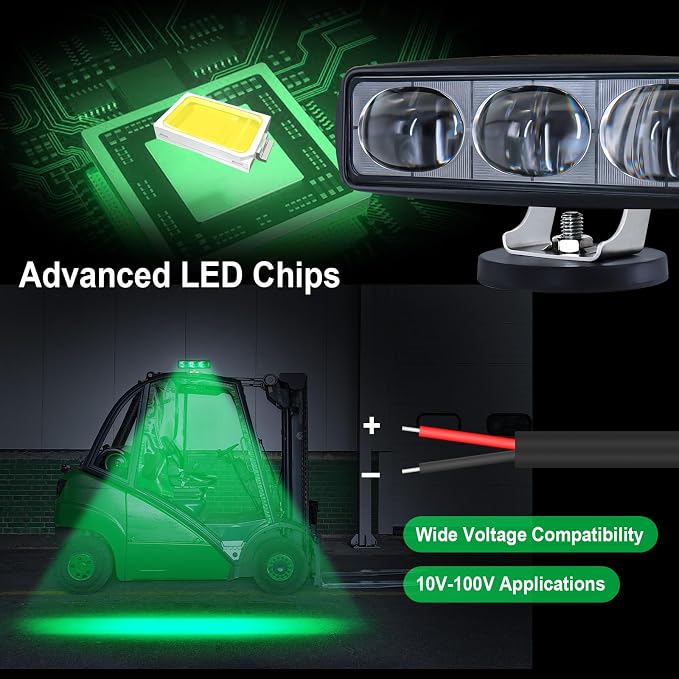 2Pcs Forklift Safety Light Green, 30W Straight Line Forklift and AGV Safety - Image 7