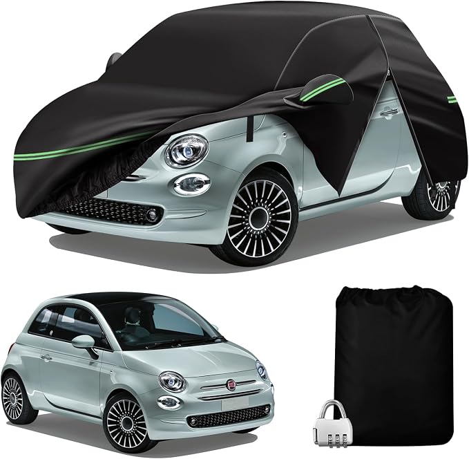 Replace for 2007-2023 Fiat 500/500C Car Cover 210D Outdoor Waterproof UV Snow by DTNESS
