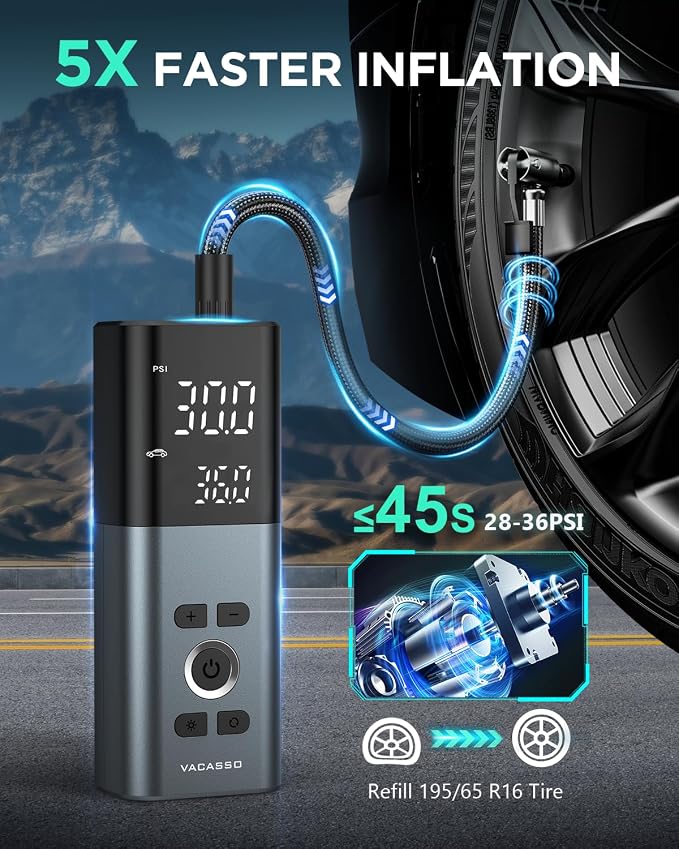 Tire Inflator Portable Air Compressor, 150PSI Air Pump - Image 2