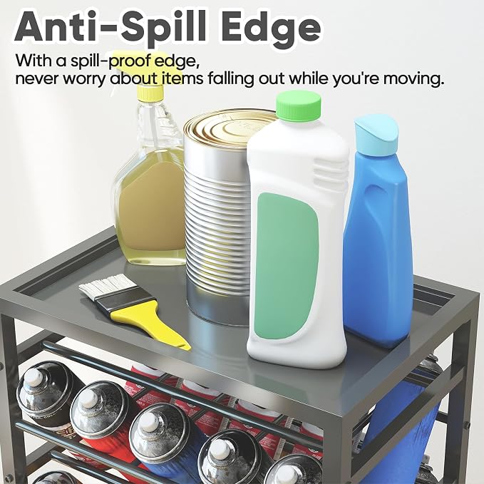 50 Spray Paint Storage Holder, Rolling Spray Can Storage Rack, Heavy Duty Paint - Image 5