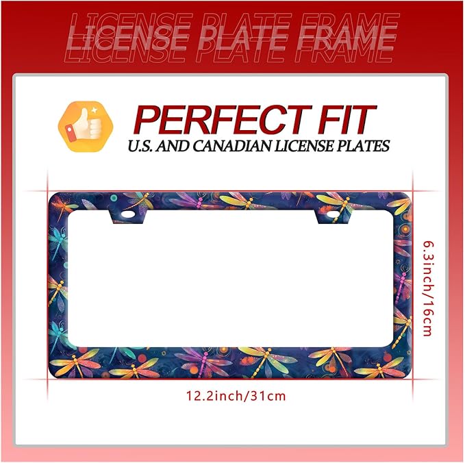Dragonflies License Plate Frame Funny Dragonfly License Plate Frames Stainless - Image 7