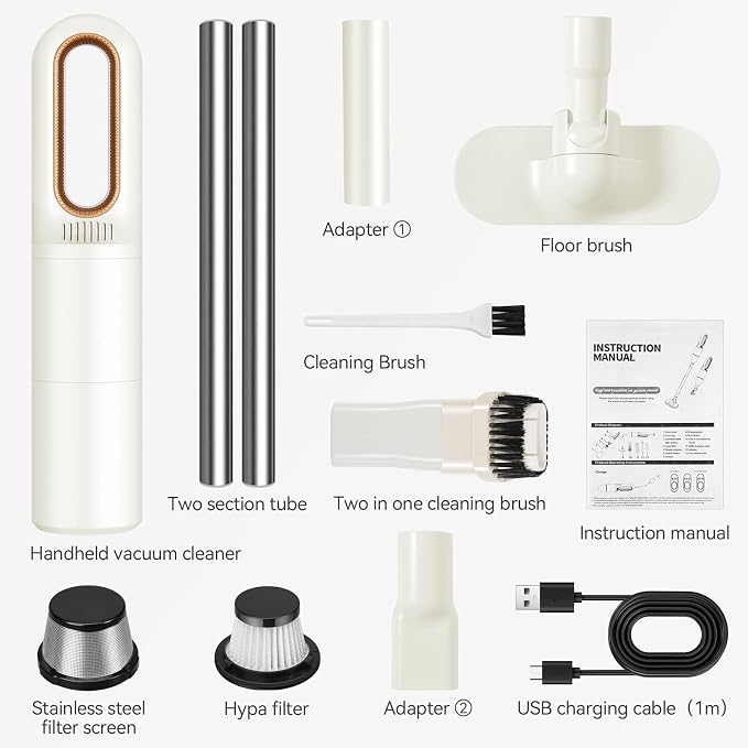 2-in-1 Mini Cordless Vacuum Cleaner, Handheld Vacuum Cleaner, USB Rechargeable - Image 8