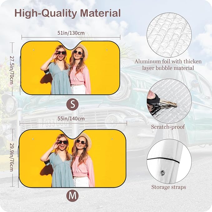Custom Windshield Sun Shade for Car Personalized Window Sunshades Add Your - Image 4