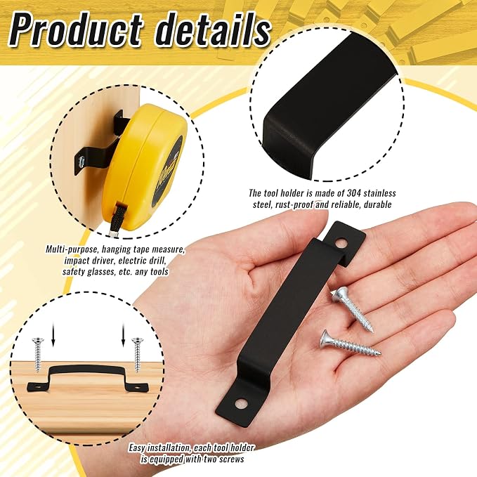 12 Pcs Tape Measure Clip Tape Measure Holder Bench Belt Universal Tool - Image 4