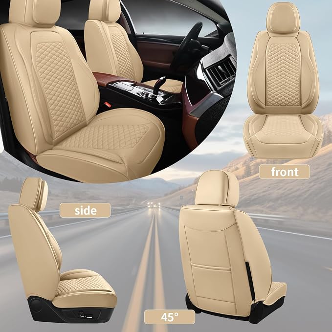2 Packs Car Seat Covers Leather Car Seat Covers Universal Seat Covers - Image 8
