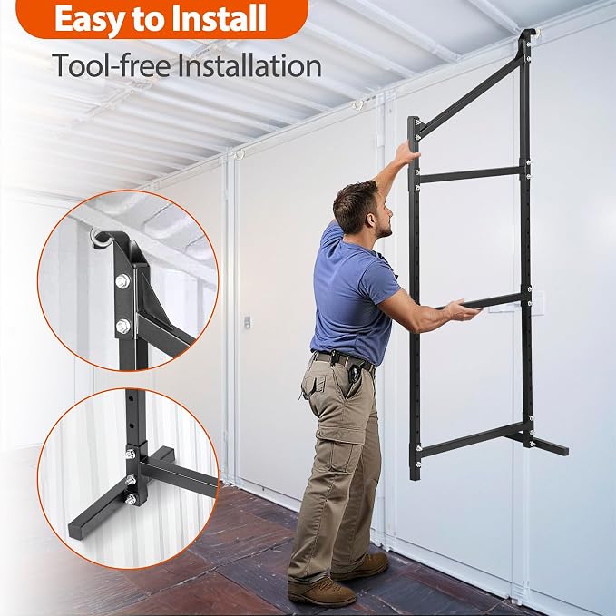 2 Pack Hanging Heavy duty Adjustable Shelf 56.5x22 Cargo Container Shelving - Image 6