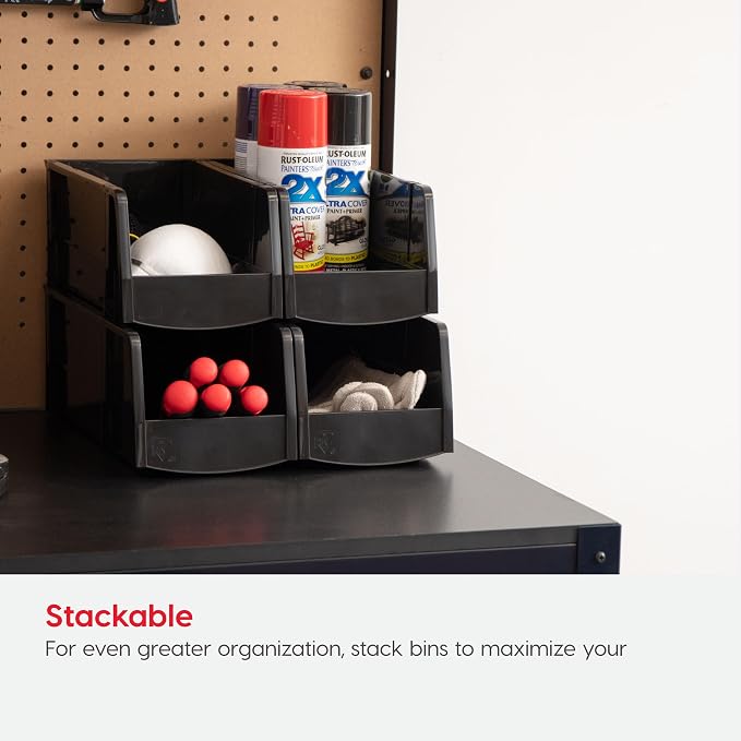 IRIS USA Stackable Bins, 7.5 x 4.5 x 3 inch, Plastic Hanging Open Front Shelf - Image 7