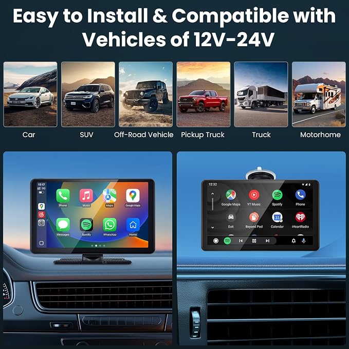 Compatible Wireless Apple CarPlay Android Auto Screen - Image 7