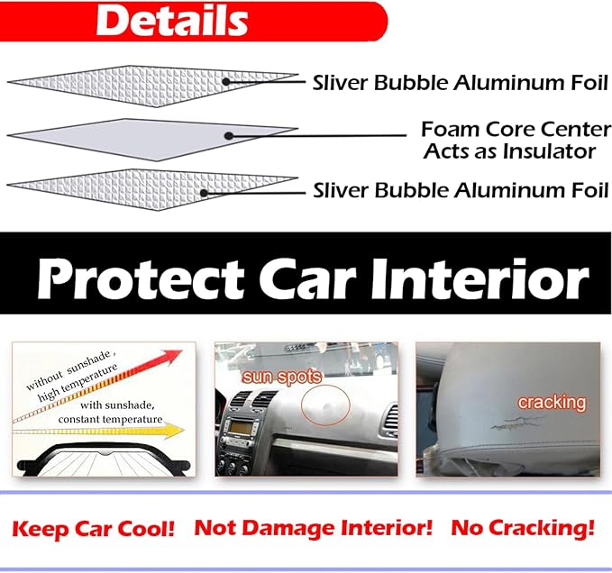 Big Hippo Car Windshield Sun Shade-Jumbo/Standard Car Window Shades Keeps - Image 5