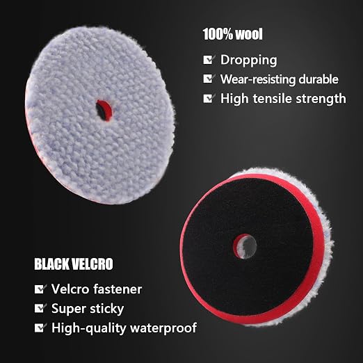 SPTA Wool Polishing Pad, Coarse Pad BlueWool Buffing Pads Set - Image 5