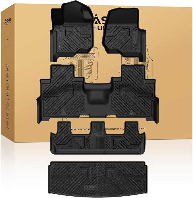 LASFIT Floor Mats&Trunk Liner for Ford Expedition 2018-2024 8 Seats, All by LASFIT