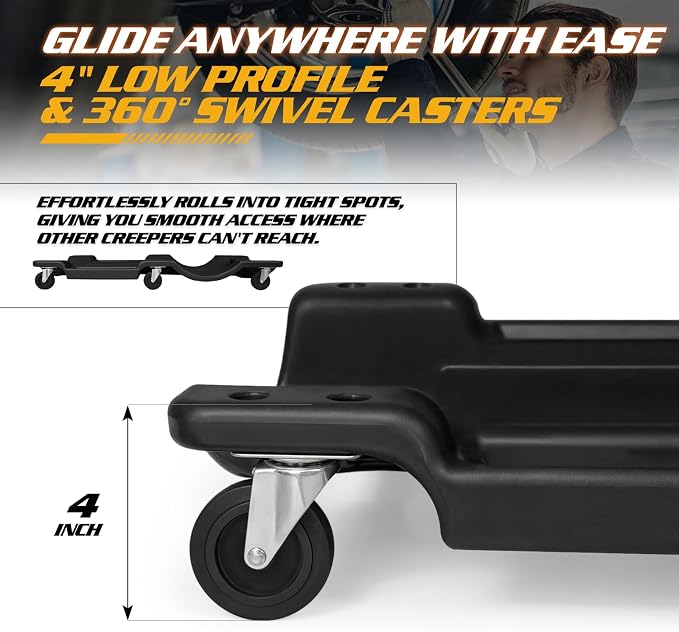 Magshion Rolling Garage with Padded Headrest, Shop Creeper 40" Mechanic Cart - Image 8