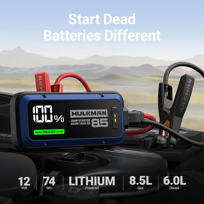 Hulkman Alpha85, Cobalt Blue, 2000A 74Wh Smart Jump Starter, 12V Portable Car - Image 2