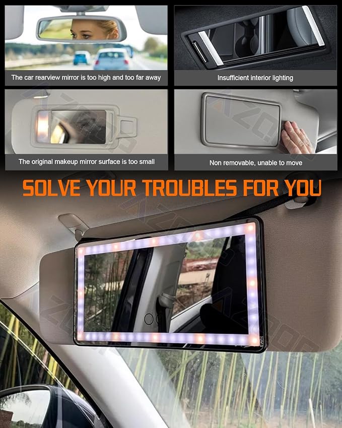 2PCS Car Sun Visor Vanity Mirror, Rechargeable Makeup Mirror - Image 6