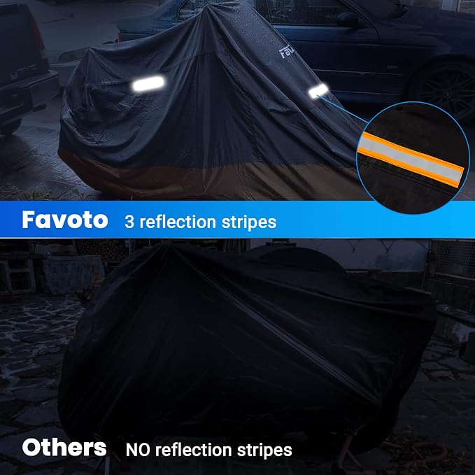 Favoto Motorcycle Cover Universal Heavy Duty Oxford Fabric - Image 5