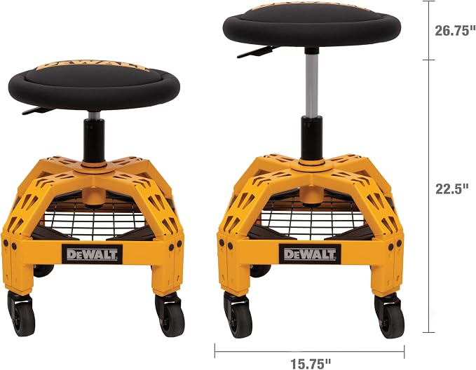 DEWALT Heavy-Duty Metal Rolling Stool - Image 7