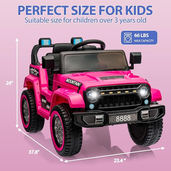 Hetoy Kids Ride On Truck Car, 12V Battery Powered Electric Car w/Parent Remote - Image 6