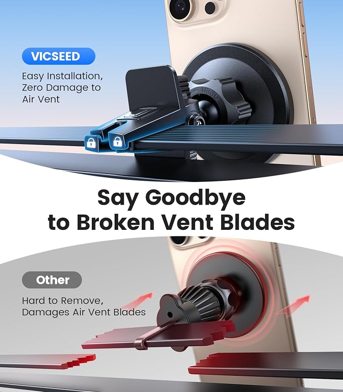 VICSEED for MagSafe Car Mount Magnetic Phone Holder for Car Vent 360 Adjustable - Image 7