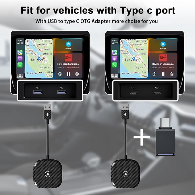 Wireless CarPlay Adapter for Apple iPhone，Wireless Carplay USB Dongle Converter - Image 9