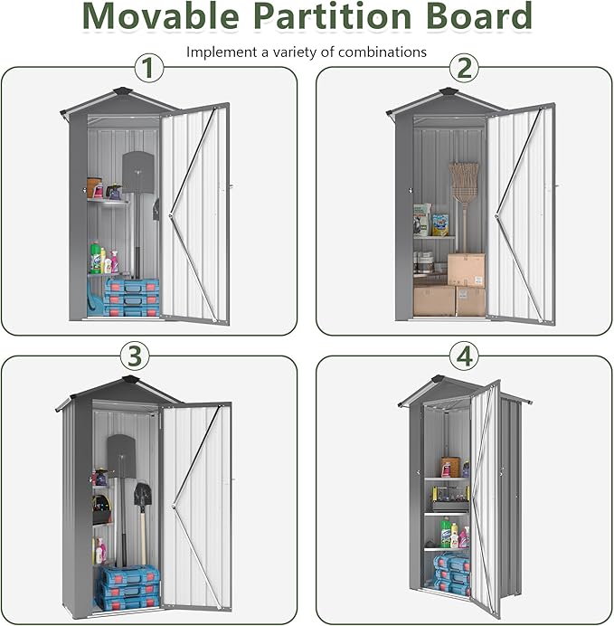 Outdoor Metal Storage Shed, Waterproof Garden Tool Shed - Image 4