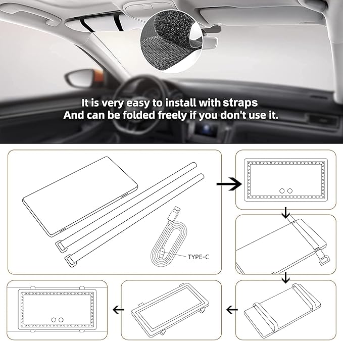 Car Sun Visor Vanity Makeup Mirror, Universal - Image 6