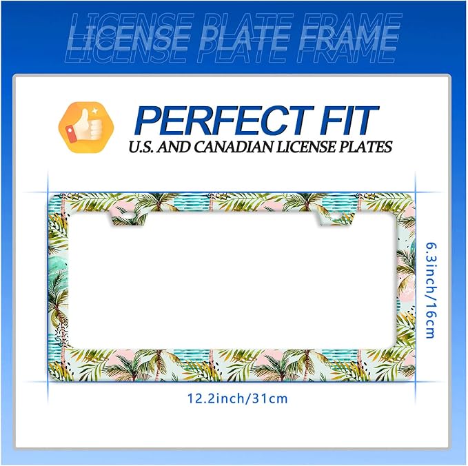 Palm Tree License Plate Frame Colorful Hawaii License Plate Holder Funny Car - Image 7