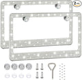 2 Pack License Plate Frames for Women, Sparkly Rhinestone Diamond Car by Unknown