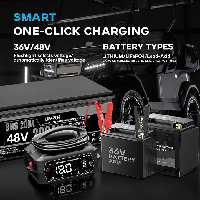 Golf cart Battery Charger, 36V 18A and 48V 13A Trickle Battery Charger - Image 5