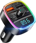 Nulaxy Bluetooth FM Transmitter, Hands-Free Calling, 7 Colors Led Backlit Light by Nulaxy