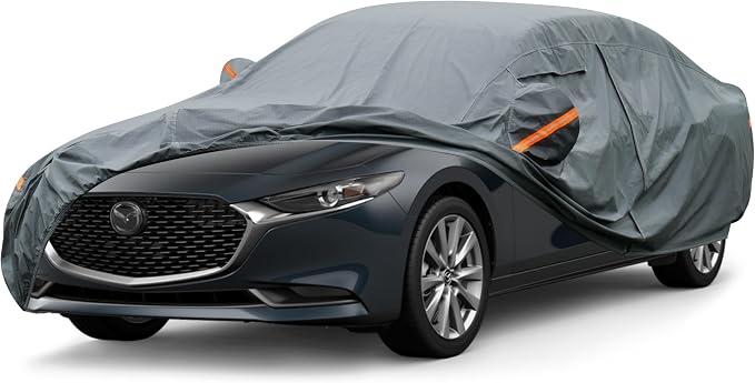 Premium Car Cover Custom Fit Mazda 3 Sedan, 16 Layers Heavy Duty Car Cover by GUNHYI