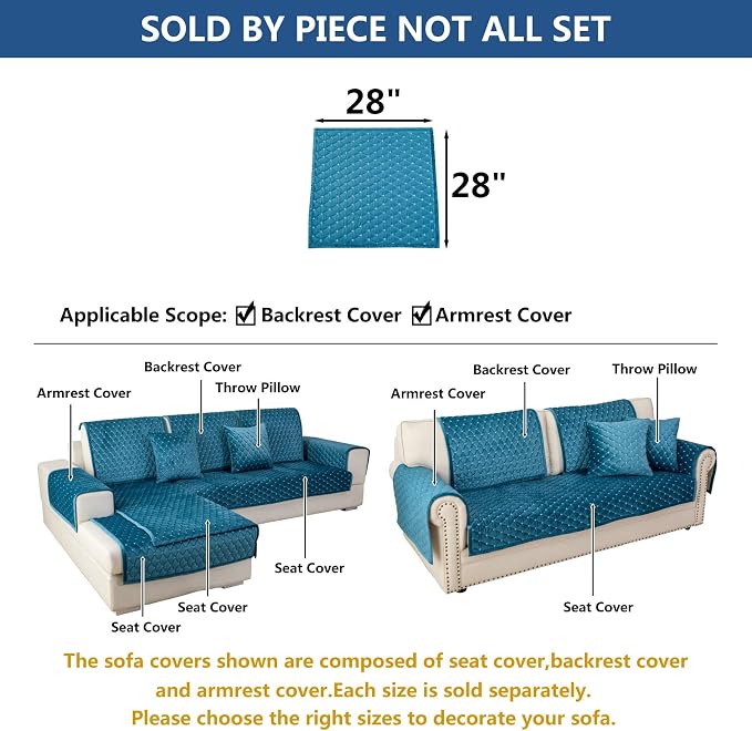 Eismodra Armrest Covers, Couch Cover, Sofa Cover, Backrest Covers, Anti-Slip - Image 5