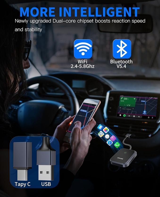 Wireless CarPlay Adapter for iPhone and iOS 10+, 2025 Upgraded No Latency - Image 6