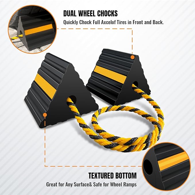 Rubber Wheel Chocks for RV Trailer Camper Truck Car Aircraft Boat, Versatile - Image 2