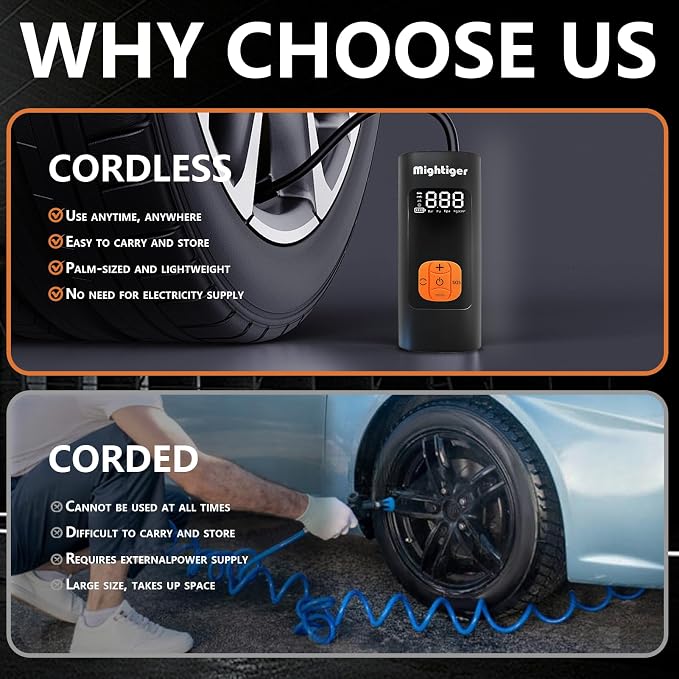 Tire Inflator Portable Air Compressor Cordless Mini Automatic Air Pump - Image 8
