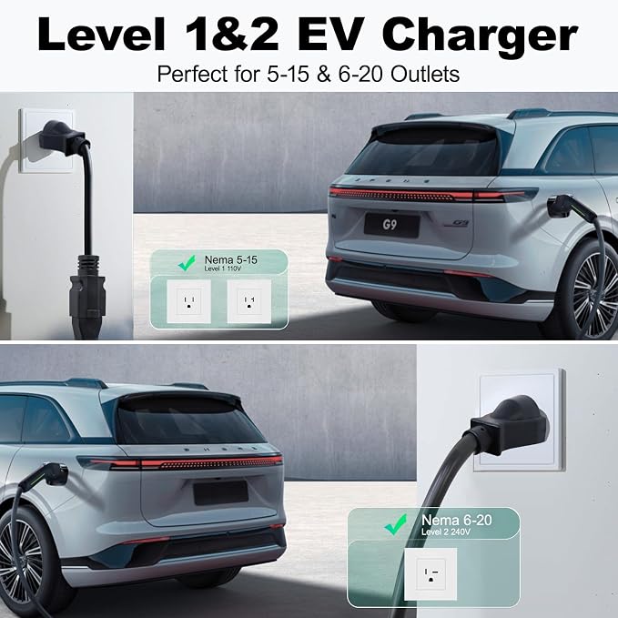 Level 1&2 EV Charger, Electric Vehicle Portable Charger - Image 3
