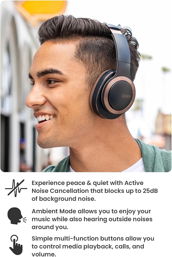 Cleer Enduro ANC Noise Cancelling Over the Ear Bluetooth Headphones - Image 4