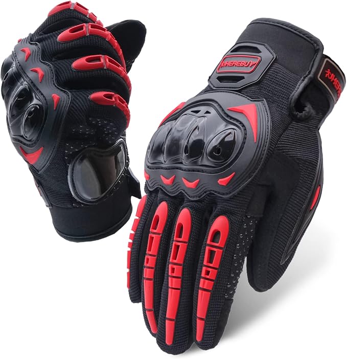 Motorcycle Gloves Touch Screen Full Finger Riding Gloves Knuckle Protection by UHEREBUY