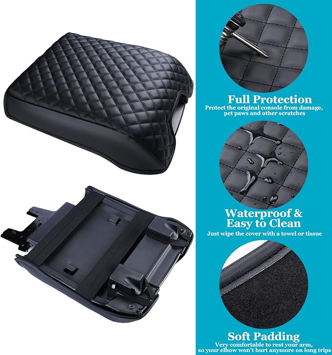 Center Console Cover for Ford F150 2015-2020, Armrest Cover for F250 F350 F450 - Image 5