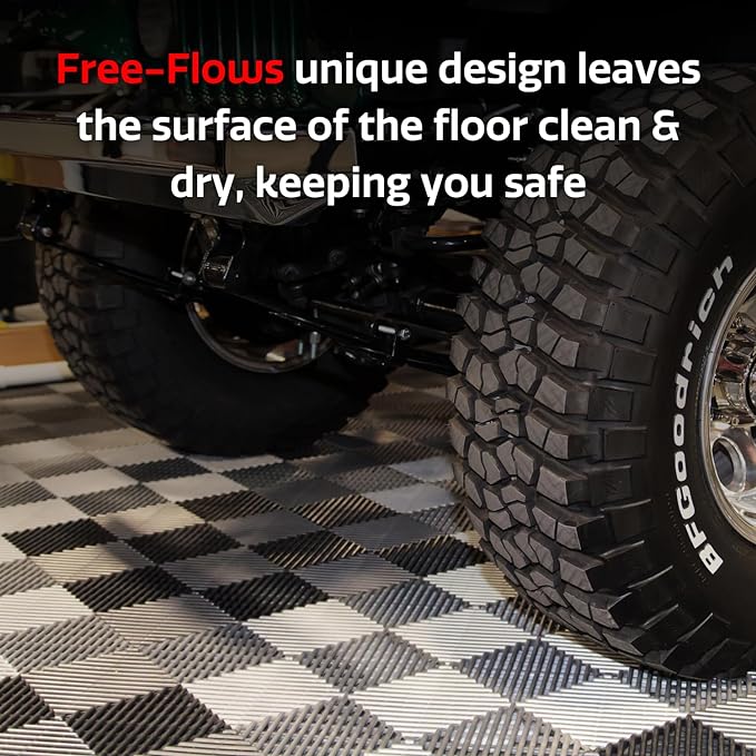 Big Floors RaceDeck Free-Flow Interlocking Garage Flooring Tiles, Self-Draining - Image 5