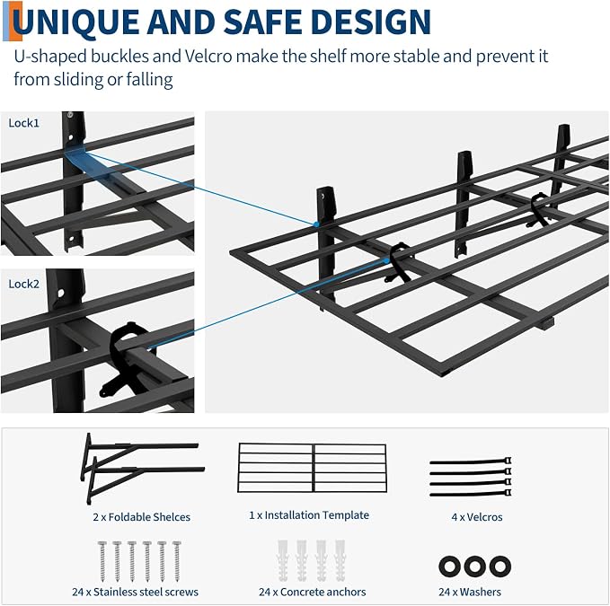 Garage Storage Shelving Wall Mounted, 2 Pack 2x6Ft, Loads 1600 Lbs Heavy Duty - Image 4