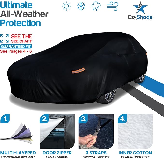 EzyShade 10-Layer Waterproof Sports Car Cover. See Vehicle Size-Chart - Image 2