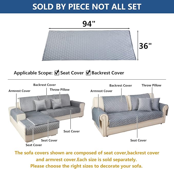 Eismodra Couch Cover, Sectional Couch Covers, Sofa Covers - Image 5