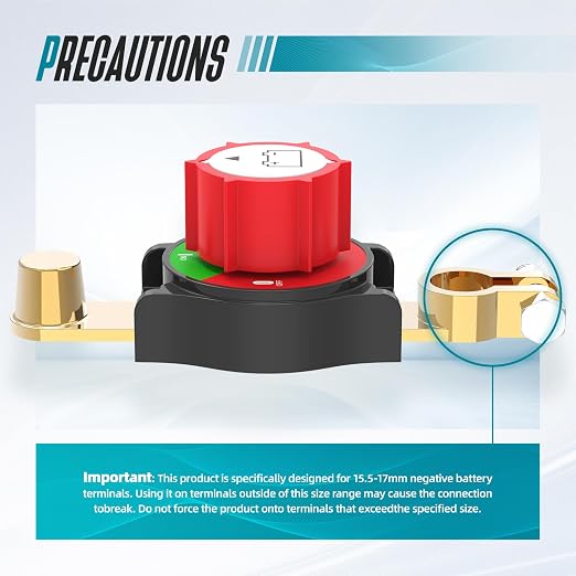 Top Post Battery Disconnect Switch On/Off 275A 12-48V Battery Power Cut Off - Image 4