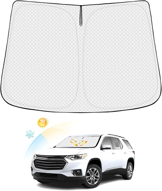 Windshield Sun Shade for Chevrolet/Chevy Traverse 2018-2025 2026 Accessories by Canvcle