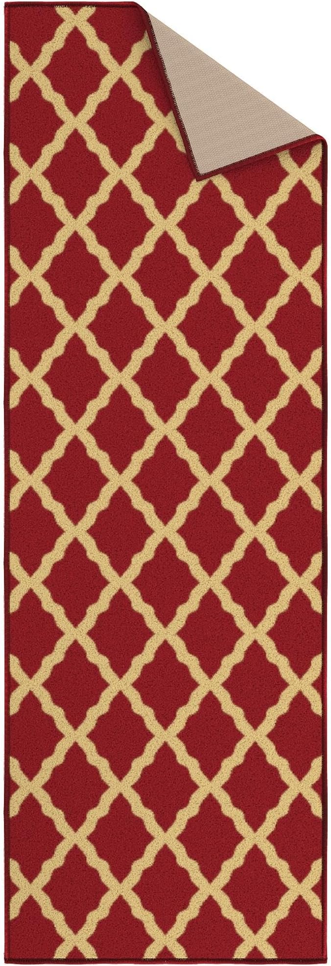 Ottomanson Hallway Runner Rug 20" x 59" Non Slip Trellis Area Rugs Easy to - Image 7