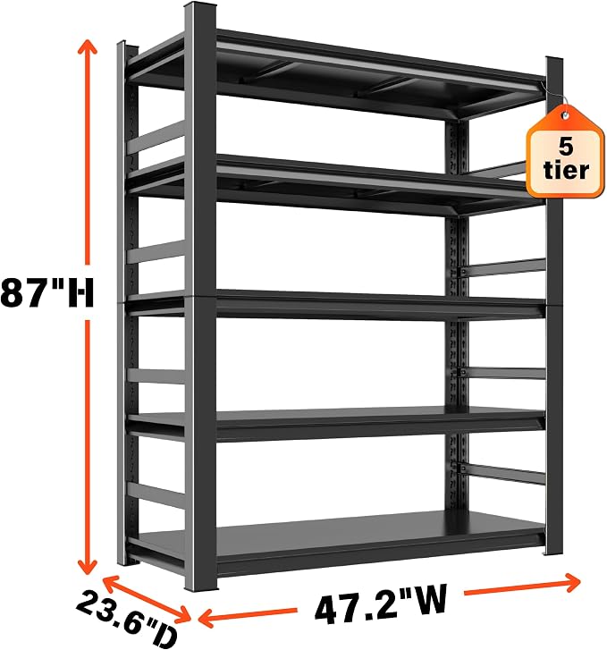 Heavy Duty Garage Shelving, 3000 lbs Load Capacity, Sturdy Steel Metal Shelves - Image 3