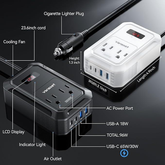 200W Car Power Inverter DC 12V to 110V AC Inverter - Image 5