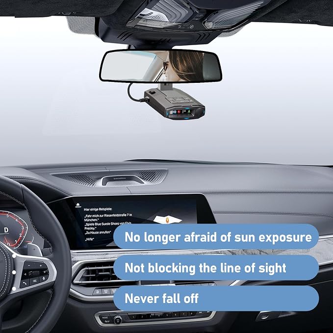 Radar Detector Mount, Rearview Mirror Rod Radar Mounting Bracket+Rearview - Image 7