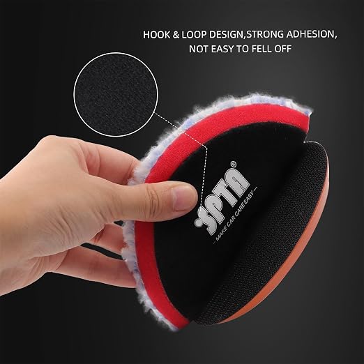 SPTA Wool Polishing Pad, Coarse Pad BlueWool Buffing Pads Set - Image 4