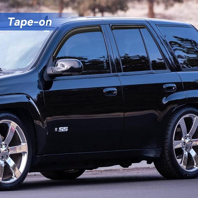 Window Visors Rain Guards for 2002-2009 Chevy Trailblazer, Out-Channel Window - Image 3